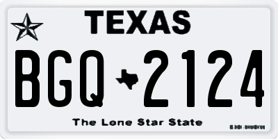 TX license plate BGQ2124