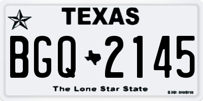 TX license plate BGQ2145