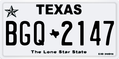 TX license plate BGQ2147