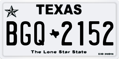 TX license plate BGQ2152
