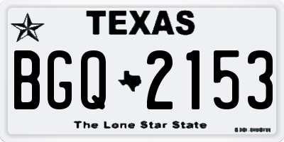TX license plate BGQ2153