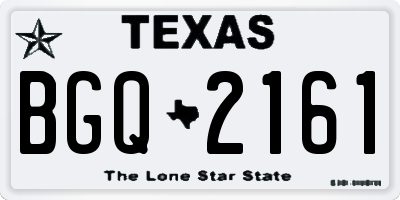TX license plate BGQ2161