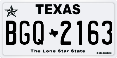 TX license plate BGQ2163