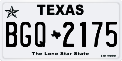 TX license plate BGQ2175