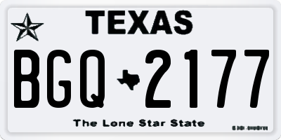 TX license plate BGQ2177