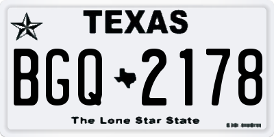 TX license plate BGQ2178