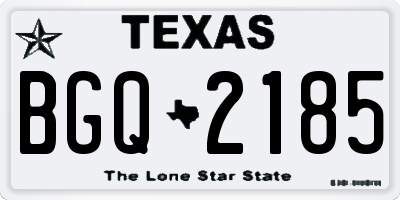 TX license plate BGQ2185