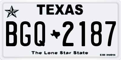 TX license plate BGQ2187