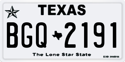 TX license plate BGQ2191