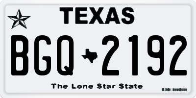 TX license plate BGQ2192