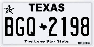 TX license plate BGQ2198