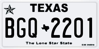 TX license plate BGQ2201