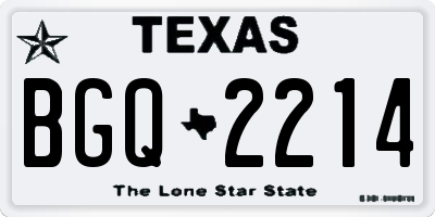 TX license plate BGQ2214