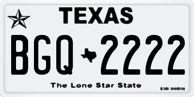TX license plate BGQ2222