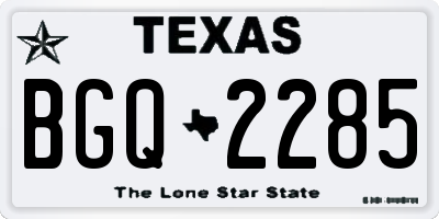 TX license plate BGQ2285