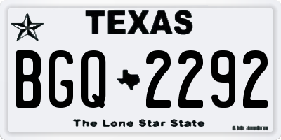 TX license plate BGQ2292