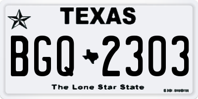 TX license plate BGQ2303