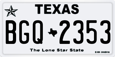 TX license plate BGQ2353