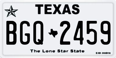 TX license plate BGQ2459