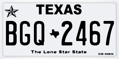 TX license plate BGQ2467