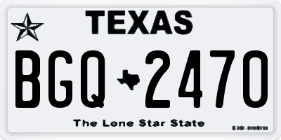 TX license plate BGQ2470