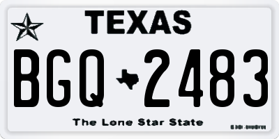 TX license plate BGQ2483