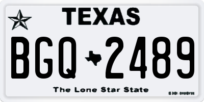 TX license plate BGQ2489
