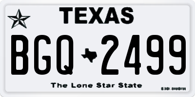 TX license plate BGQ2499
