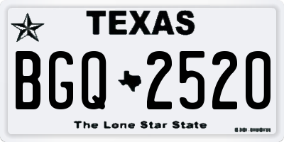 TX license plate BGQ2520