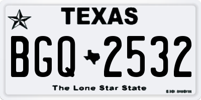 TX license plate BGQ2532