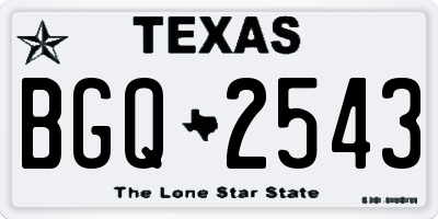 TX license plate BGQ2543