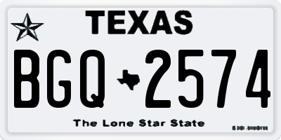 TX license plate BGQ2574