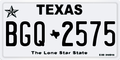 TX license plate BGQ2575