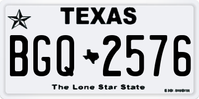 TX license plate BGQ2576