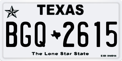 TX license plate BGQ2615