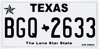 TX license plate BGQ2633