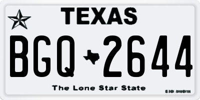 TX license plate BGQ2644