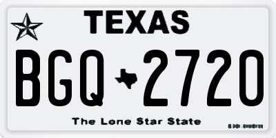 TX license plate BGQ2720