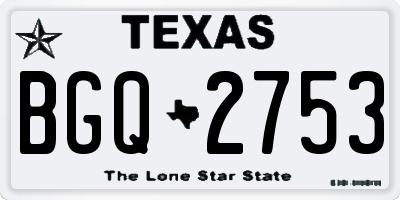 TX license plate BGQ2753