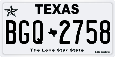 TX license plate BGQ2758