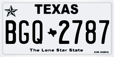 TX license plate BGQ2787