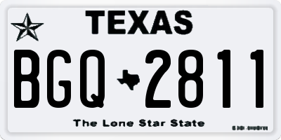 TX license plate BGQ2811