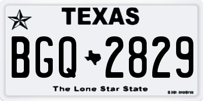 TX license plate BGQ2829