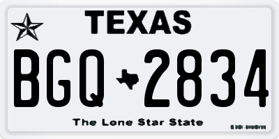 TX license plate BGQ2834