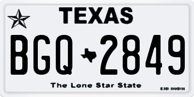 TX license plate BGQ2849