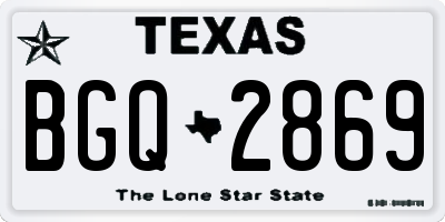 TX license plate BGQ2869