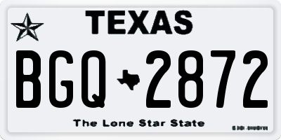 TX license plate BGQ2872