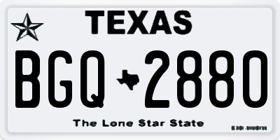 TX license plate BGQ2880