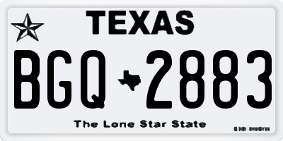 TX license plate BGQ2883