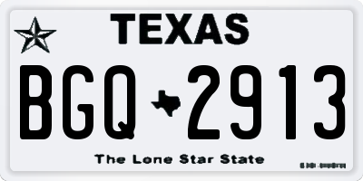 TX license plate BGQ2913